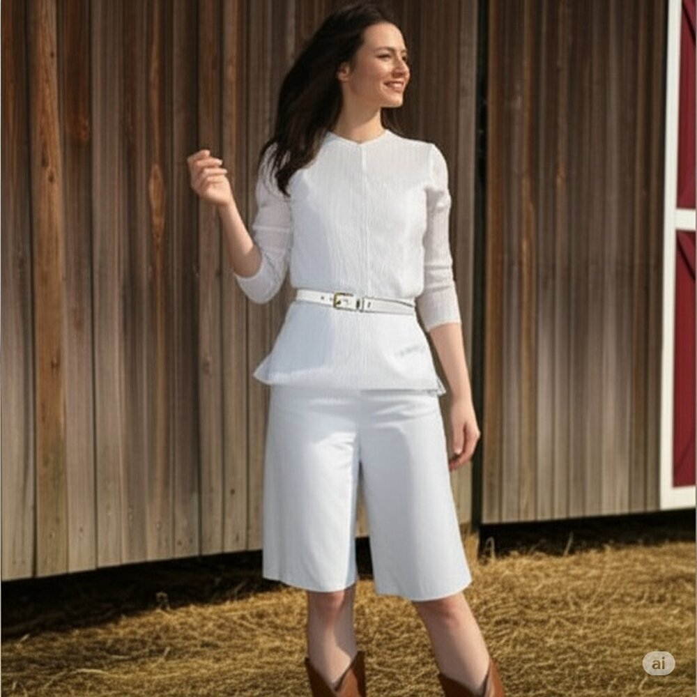 NEW Lauren Ralph Lauren White Leather Crosshatch Belt XL